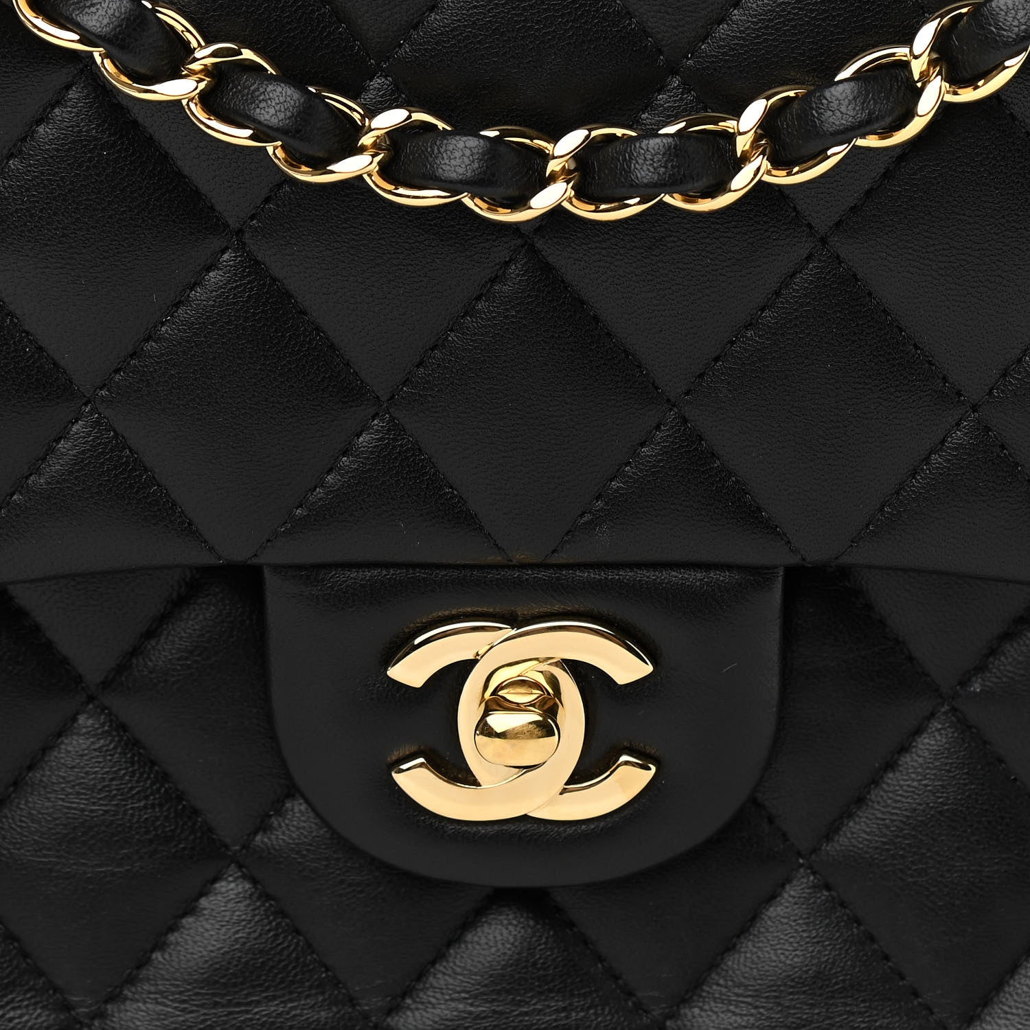 Chanel Lambskin Quilted Medium Double Flap Black 8 of 13