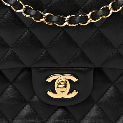 Chanel Lambskin Quilted Medium Double Flap Black 8 of 13