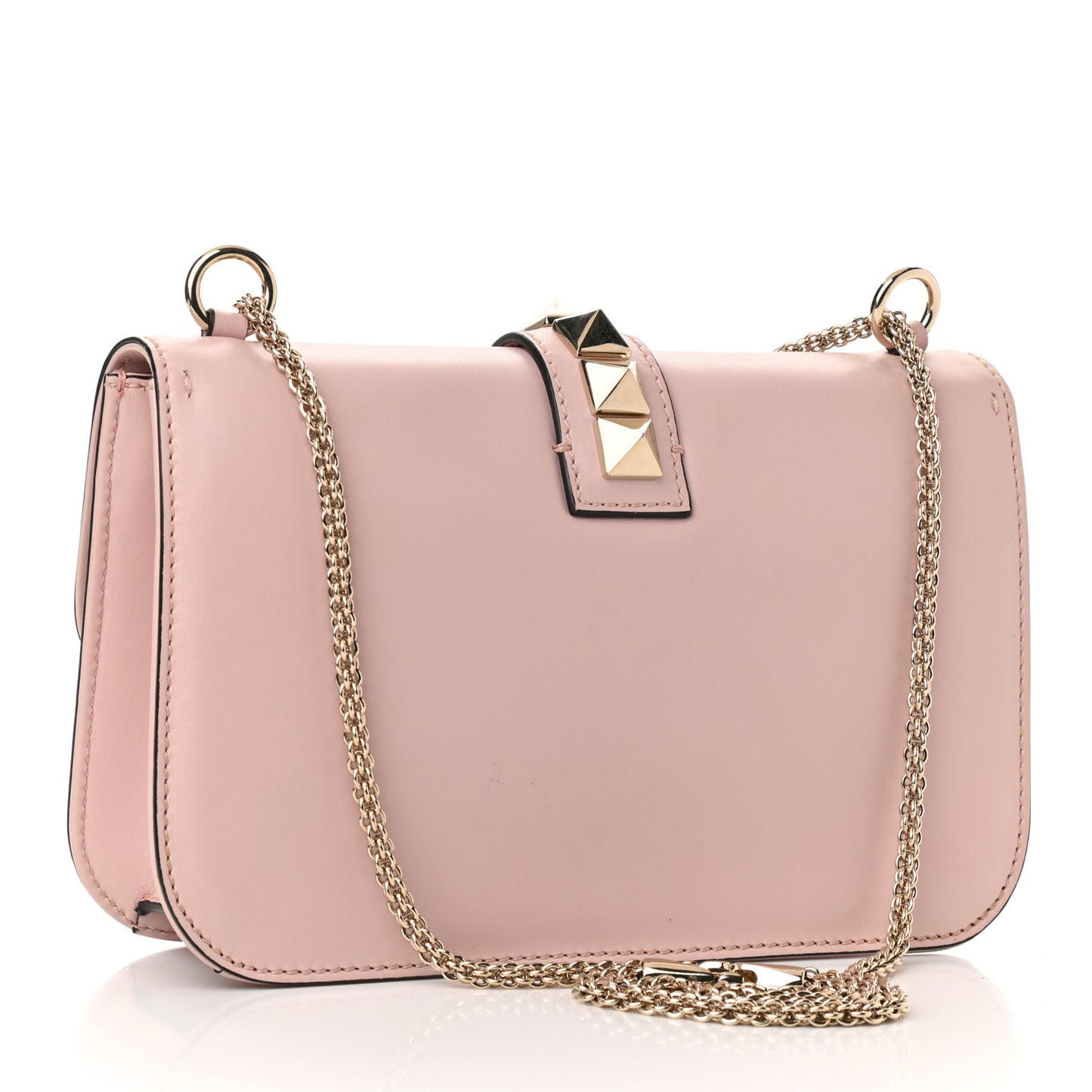 Vitello Medium Glam Lock Rockstud Flap Water Rose