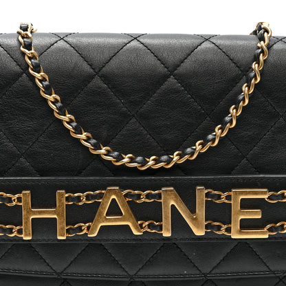 Chanel Calfskin Quilted Enchained Clutch Black 8 of 10