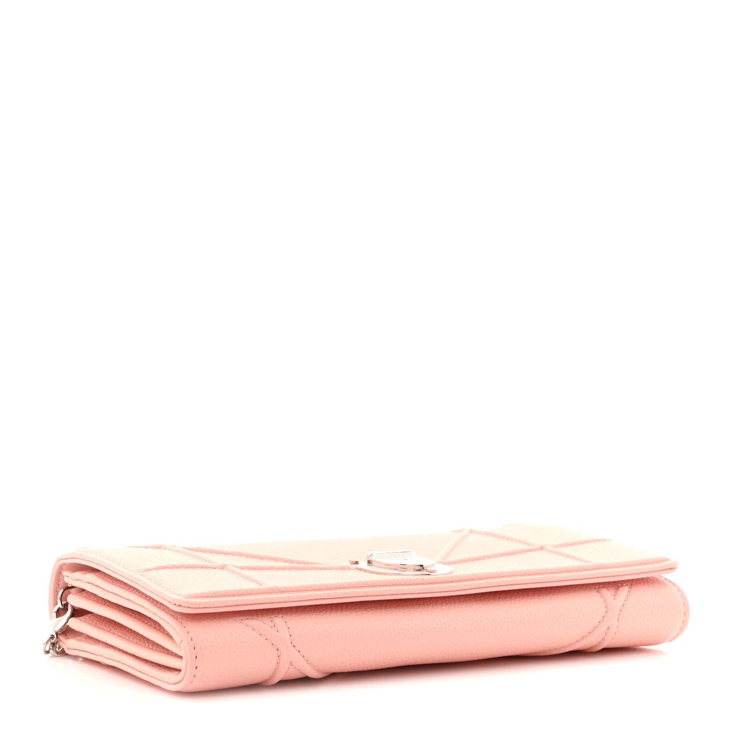 Grained Calfskin Diorama Wallet on Chain Pouch Nude