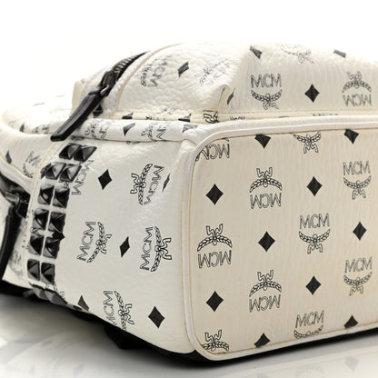 MCM Visetos Small Side Stud Stark Backpack White 11 of 14