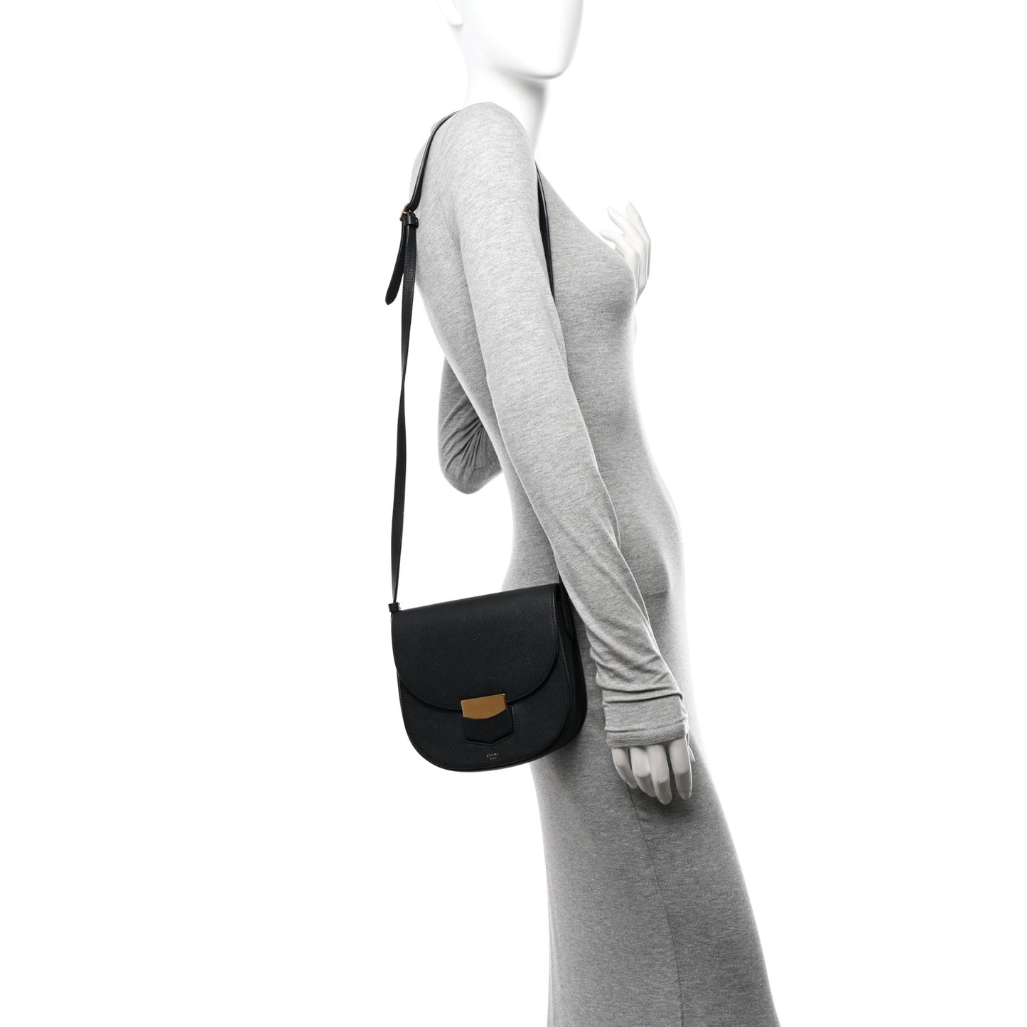Grained Calfskin Small Trotteur Black
