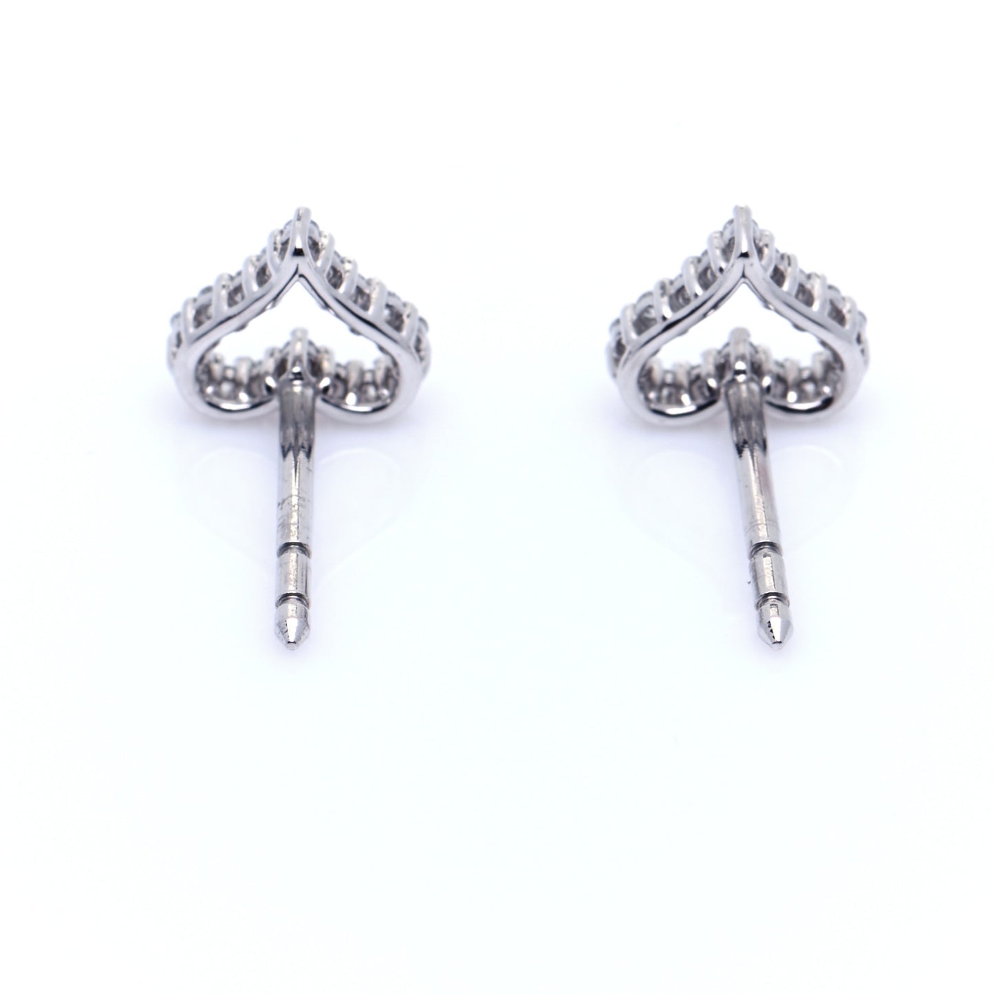 Platinum Diamond Extra Mini Heart Earrings