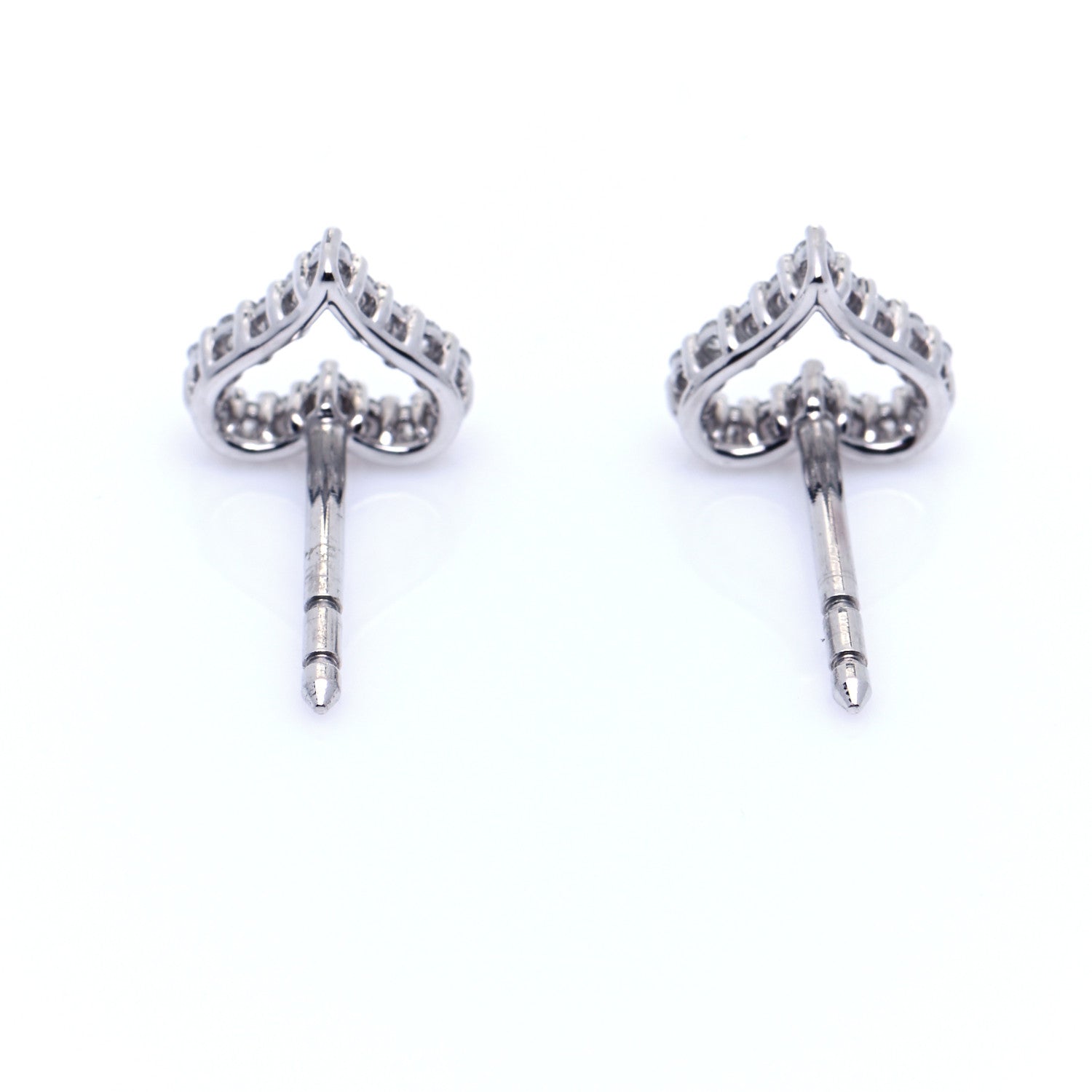 Tiffany Platinum Diamond Extra Mini Heart Earrings 6 of 7
