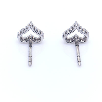 Tiffany Platinum Diamond Extra Mini Heart Earrings 6 of 7