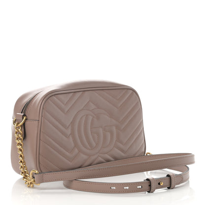 Gucci Calfskin Matelasse Small GG Marmont Chain Shoulder Bag Porcelain Rose 3 of 13