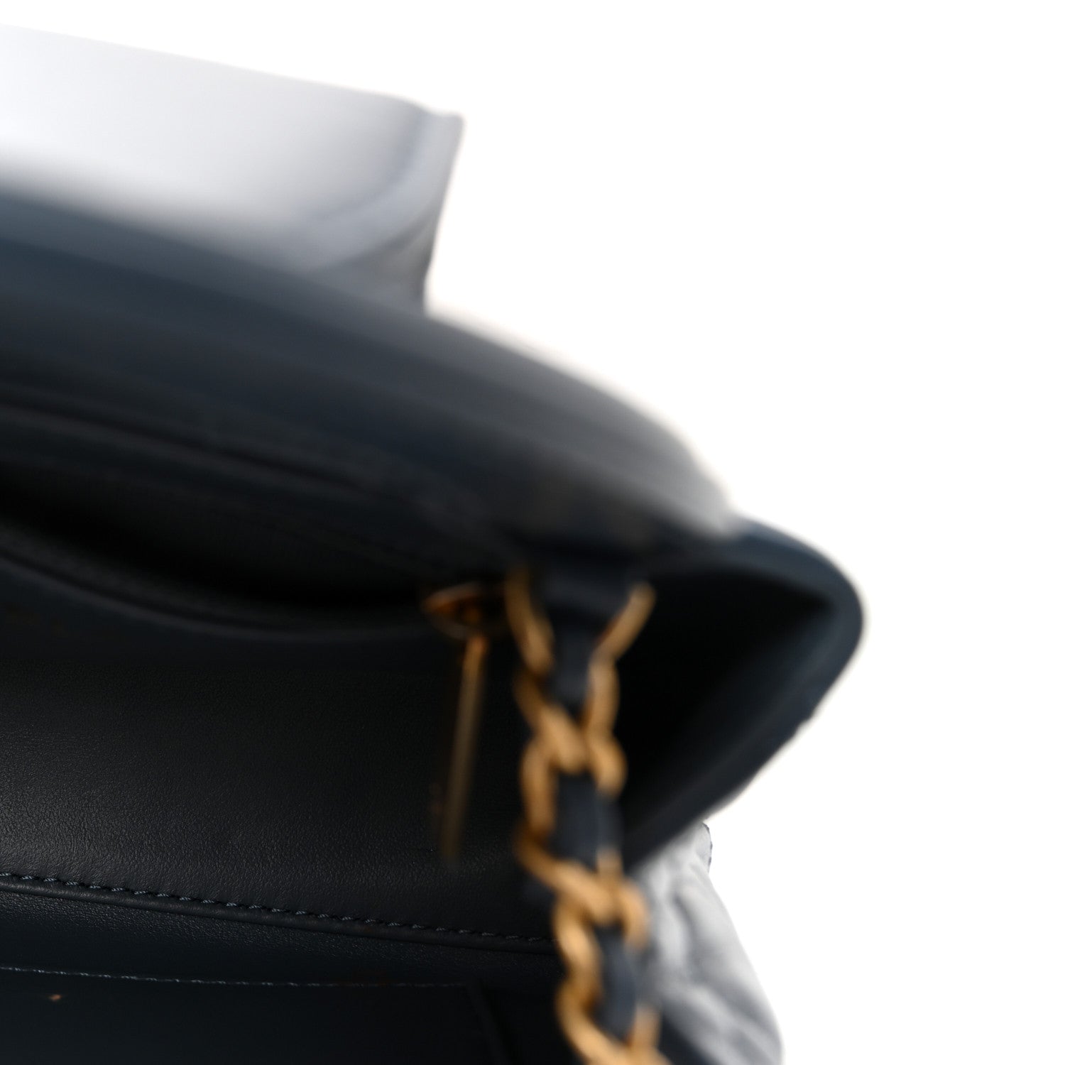 Chanel Shiny Aged Calfskin Quilted Nano Kelly Shopper Dark Blue 5 of 10
