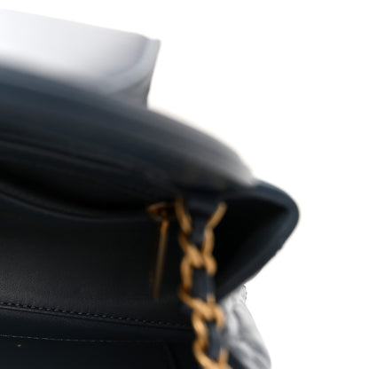 Chanel Shiny Aged Calfskin Quilted Nano Kelly Shopper Dark Blue 5 of 10