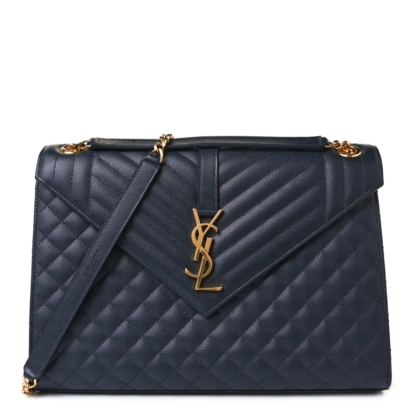Grain De Poudre Textured Mixed Matelasse Large Triquilt Monogram Satchel