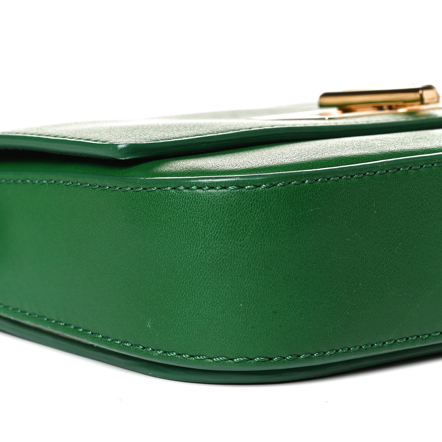 Vitello Dolce Shiny Nappa 3Baguette Shoulder Bag Green