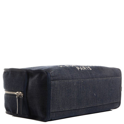 Chanel Denim Deauville Bowling Bag Dark Blue 4 of 8