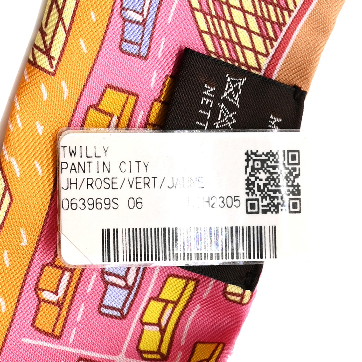 Hermes Silk Pantin City Twilly Rose Vert Jaune 1862843 – FASHIONPHILE