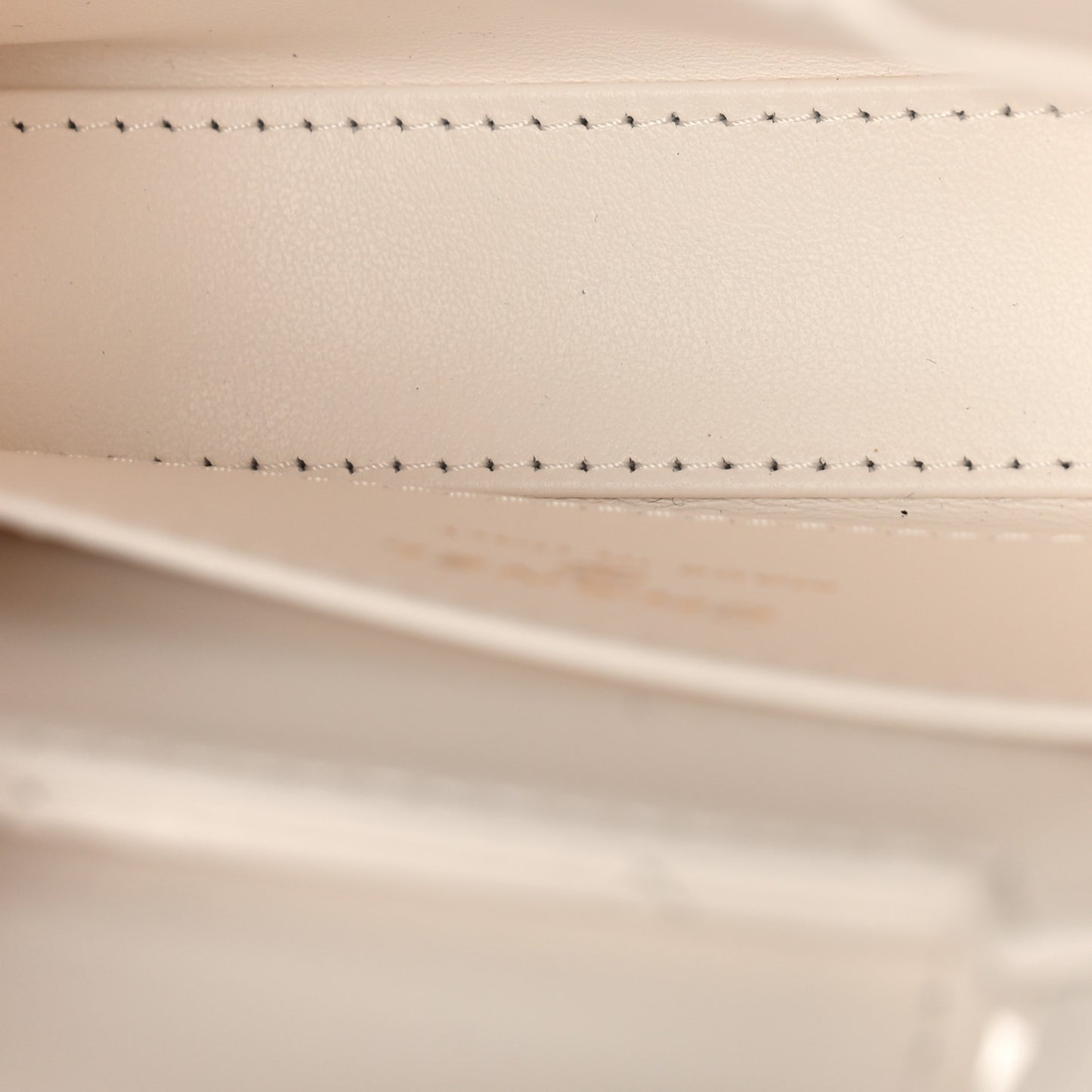 Shiny Aged Calfskin Quilted Mini Nano Kelly Shopper White