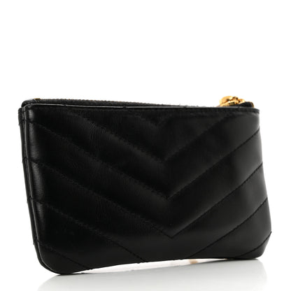 Saint Laurent Calfskin Matelasse Monogram Key Pouch Black 2 of 7