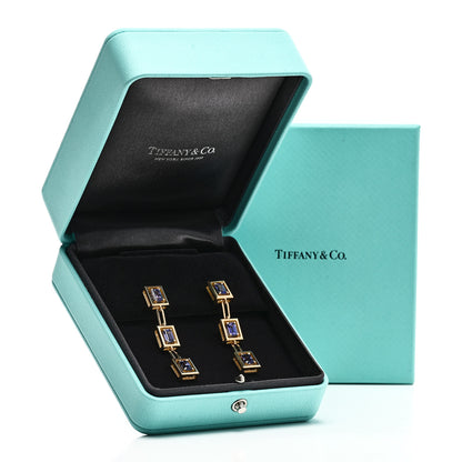 Tiffany 18K Yellow Gold Tanzanite Jewel Box Drop Earrings 5 of 5