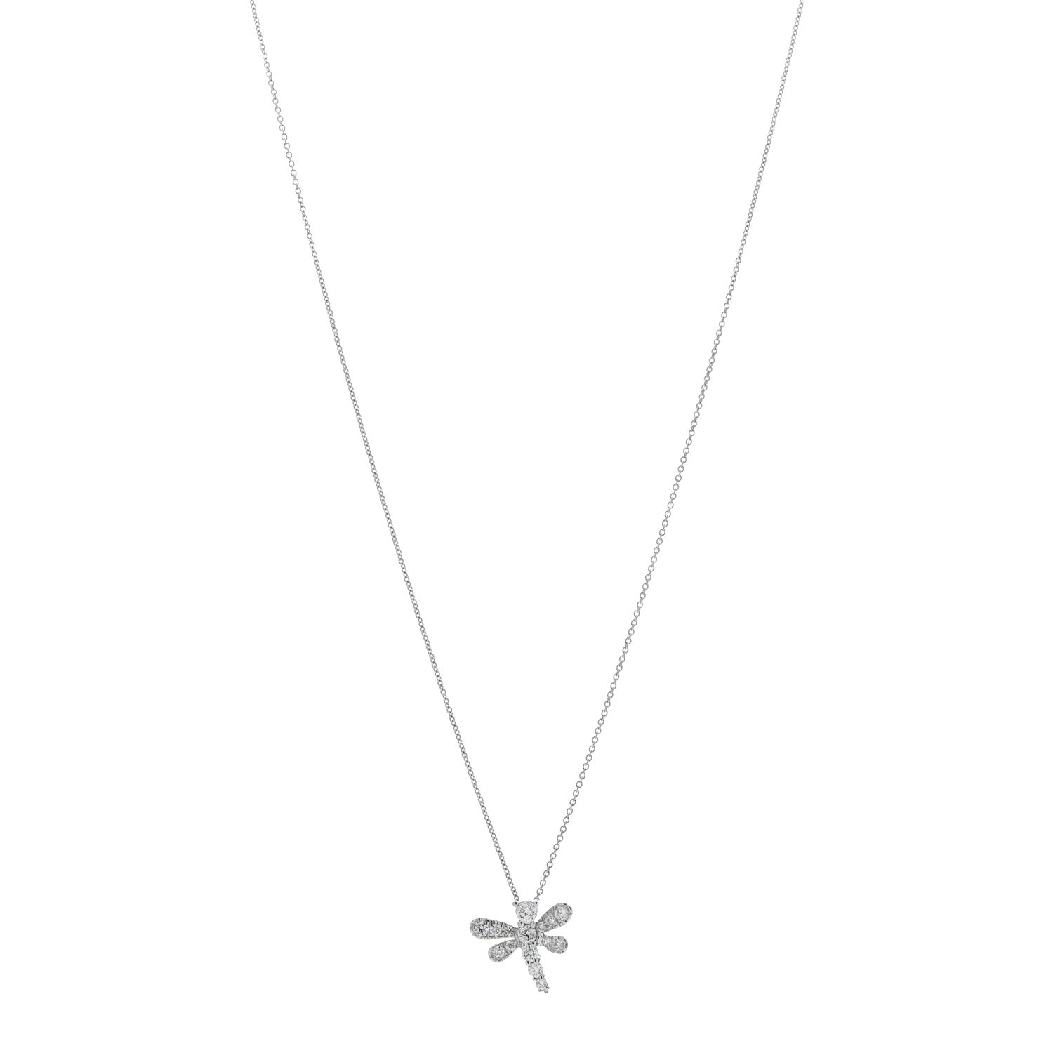 Roberto Coin ROBERTO COIN 18K White Gold Diamond Tiny Treasures Dragonfly Pendant Necklace 1 of 4