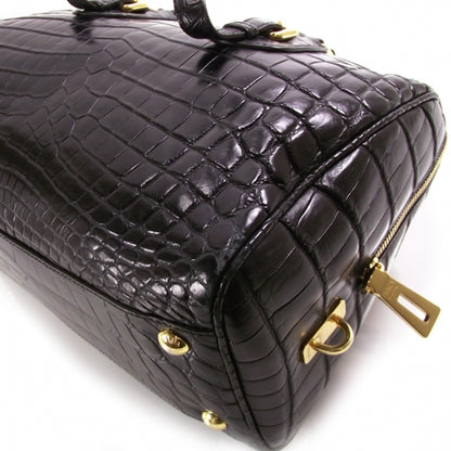 Prada Gold Plated Crocodile Bowler 5 of 12