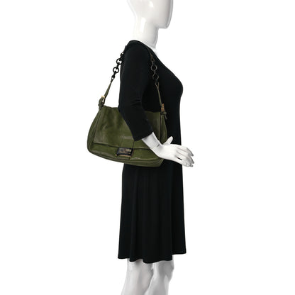 Fendi Vitello Savana Forever Mama Baguette Verde Bosco 2 of 10