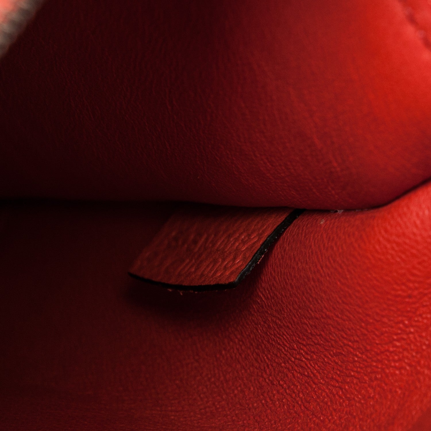 Celine Drummed Calfskin Suede Medium Trapeze Vermillion 8 of 8