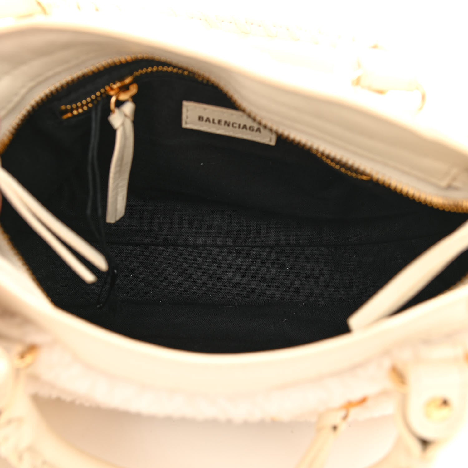 Balenciaga Shearling Nappa Gold Metallic Edge Hardware Mini City Cream 6 of 10