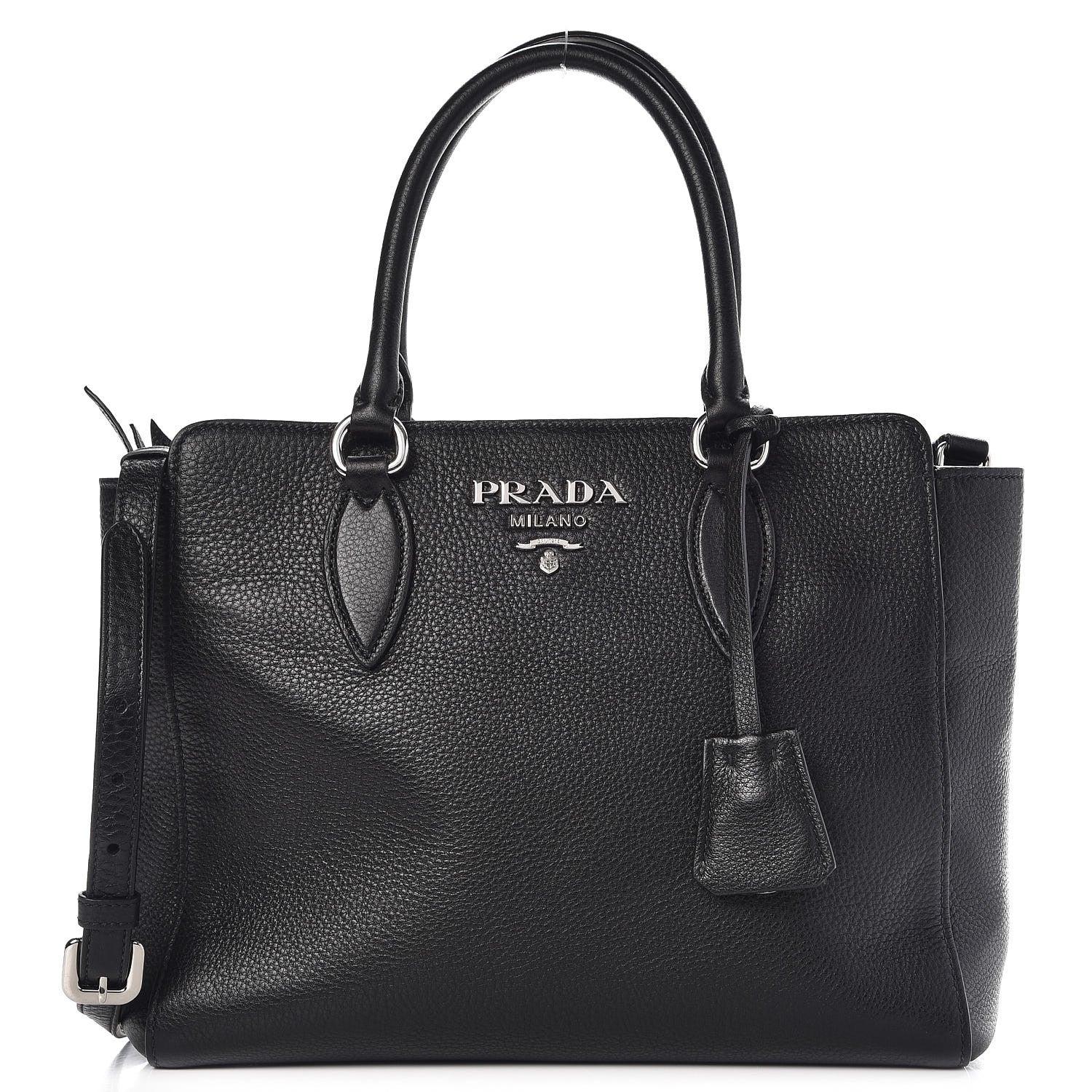 Prada Vitello Phenix Top Handle Bag Black 1 of 8