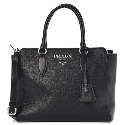 Prada Vitello Phenix Top Handle Bag Black 1 of 8