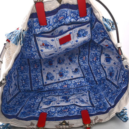 Christian Louboutin Cotton Embroidered Portugaba Tote Ivory Multi 4 of 4