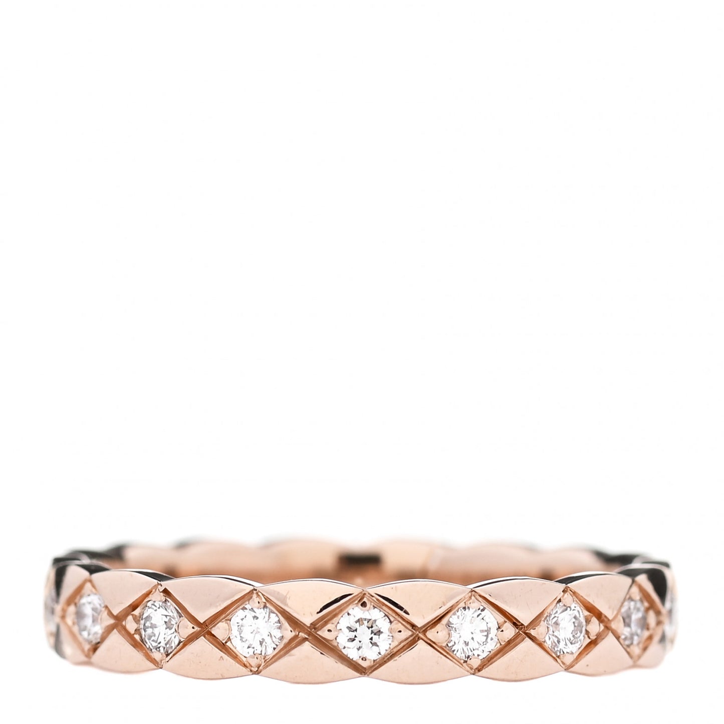 18K Beige Gold Diamond Mini Coco Crush Ring 53 6.25