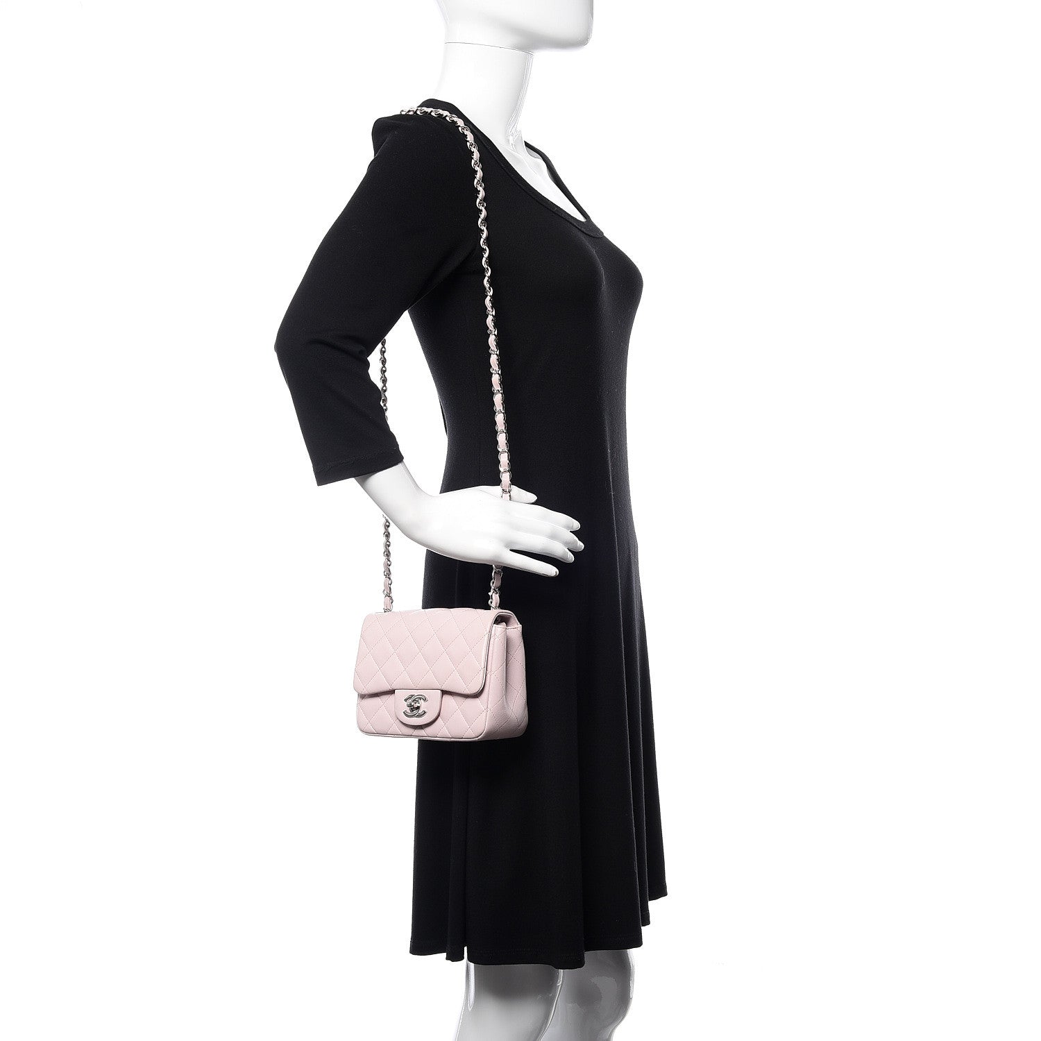 Chanel Lambskin Quilted Mini Square Flap Light Pink 2 of 15