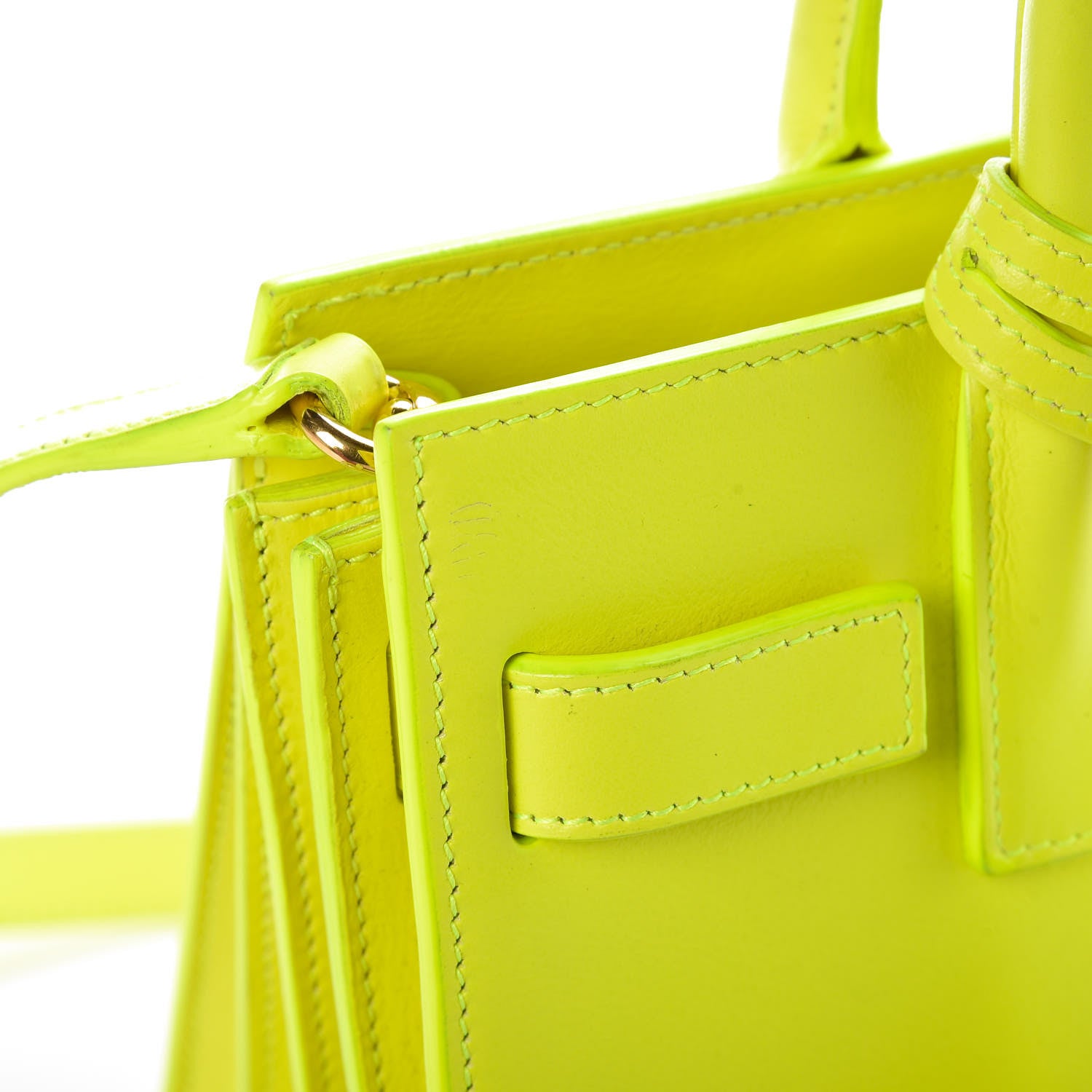 Saint Laurent Calfskin Nano Sac De Jour Neon Yellow 5 of 11