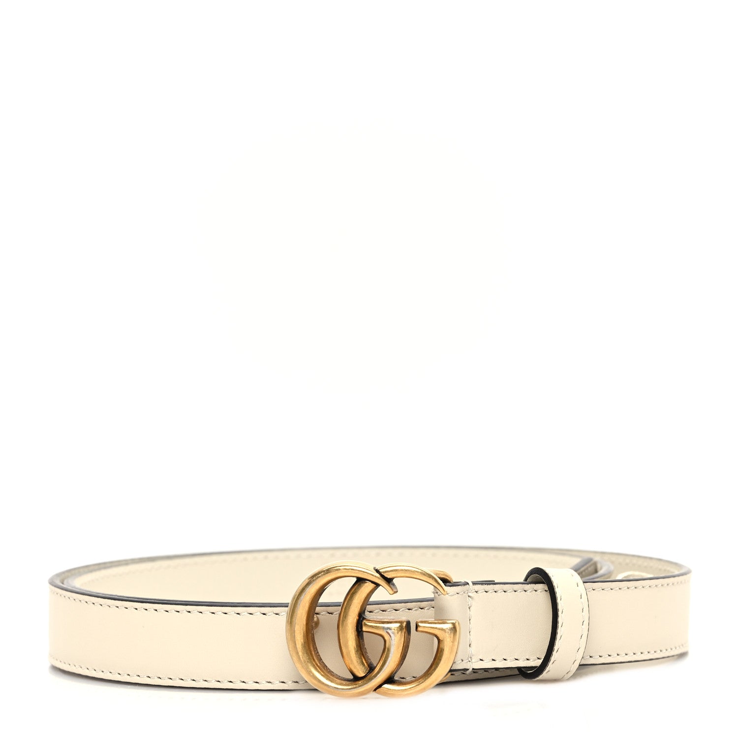 Gucci Calfskin Double G 20mm Belt 85 34 Mystic White 1 of 5