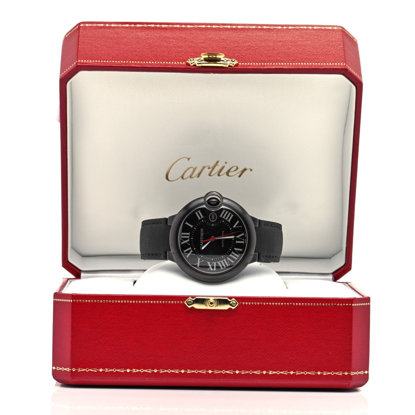 PVD Stainless Steel 42mm Ballon Bleu De Cartier Automatic Watch Black