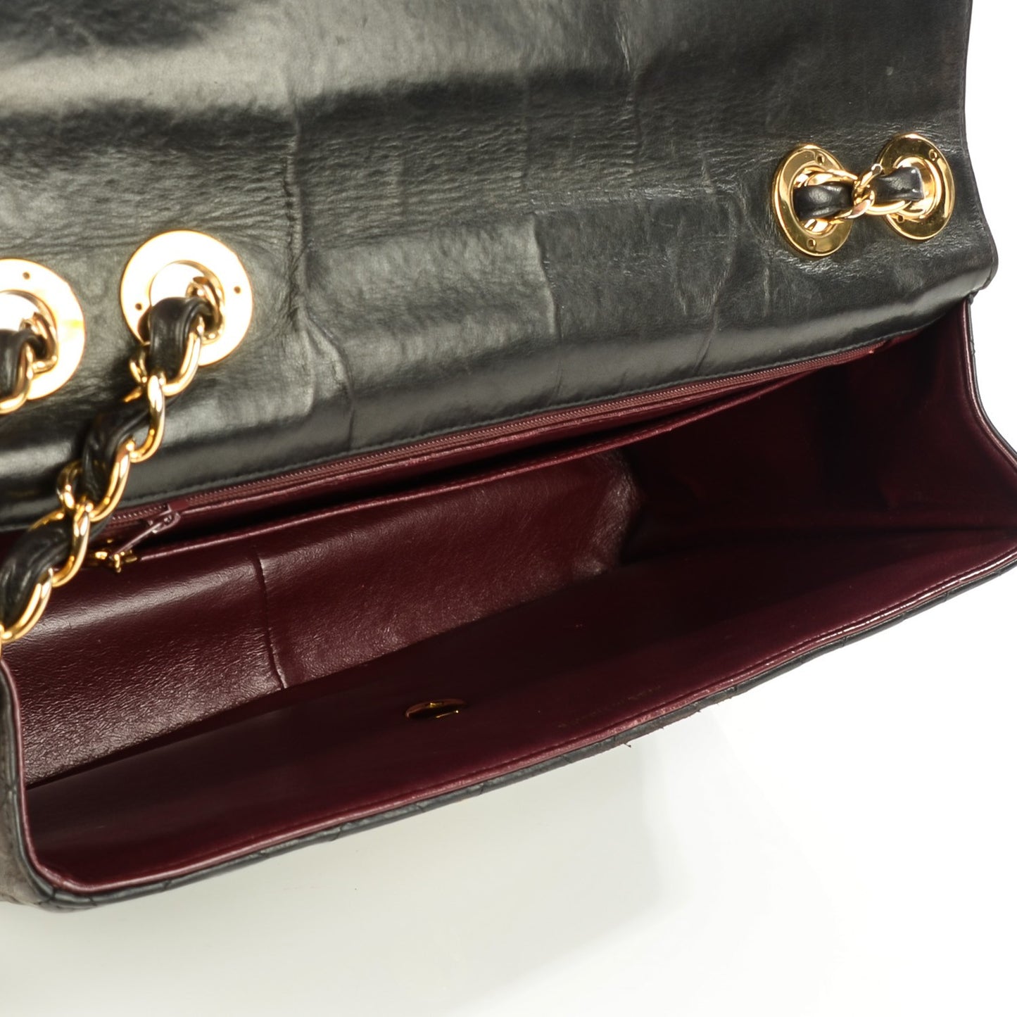 Lambskin Quilted Jumbo Flap Black