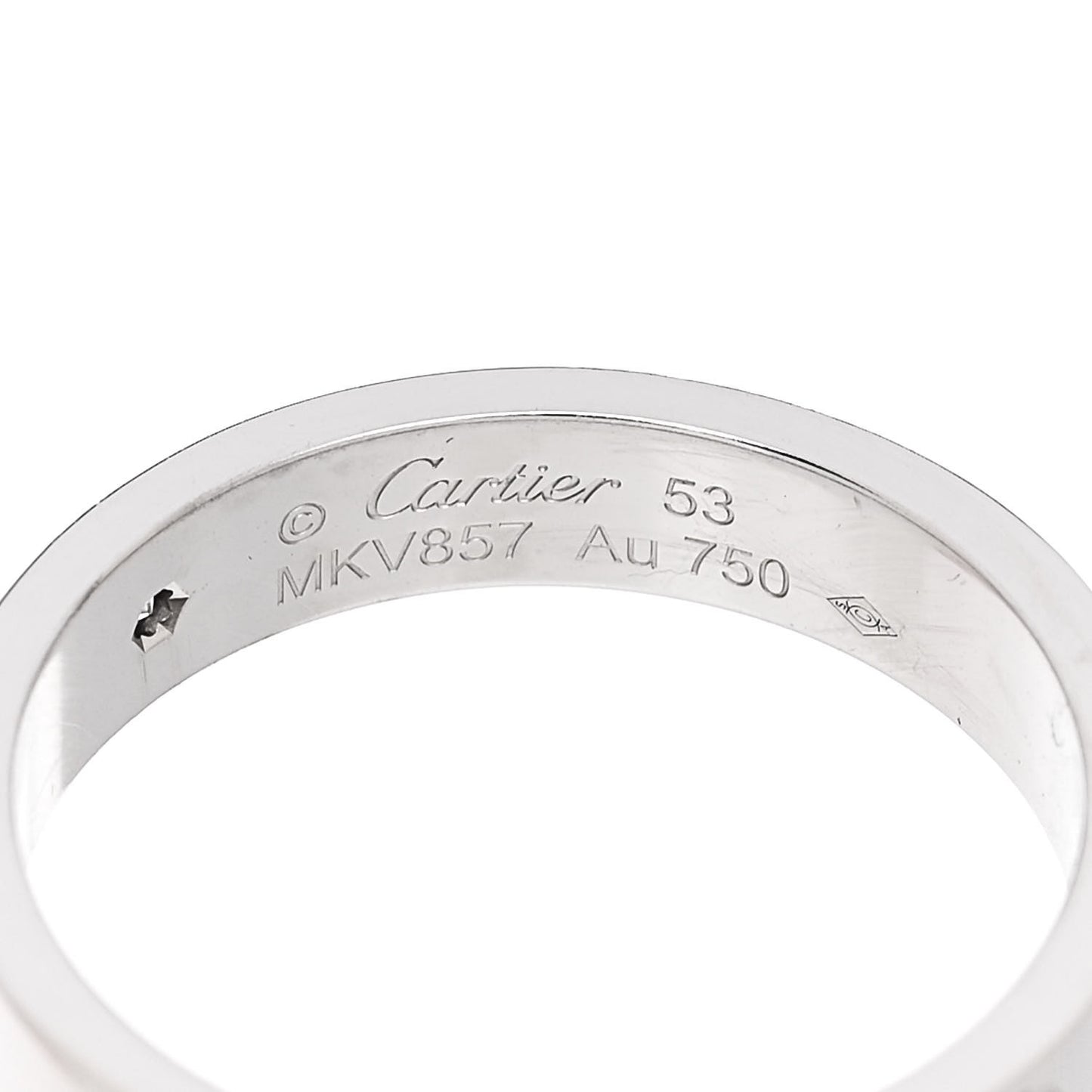 18K White Gold Diamond 4mm LOVE Wedding Band Ring 53 6.5