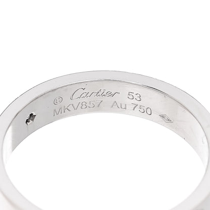 Cartier 18K White Gold Diamond 4mm LOVE Wedding Band Ring 53 6.5 4 of 5