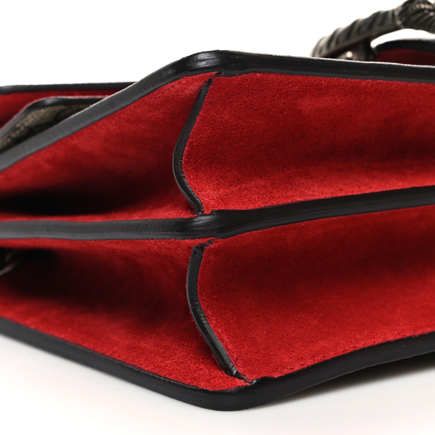 Gucci GG Supreme Monogram Suede Small Dionysus Shoulder Bag Beige Ebony Vulcanic Red 10 of 11