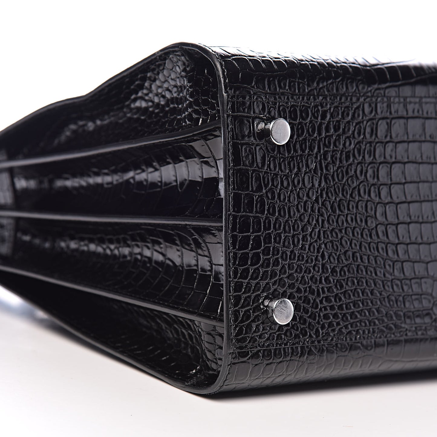 Calfskin Crocodile Embossed Small Sac de Jour Black
