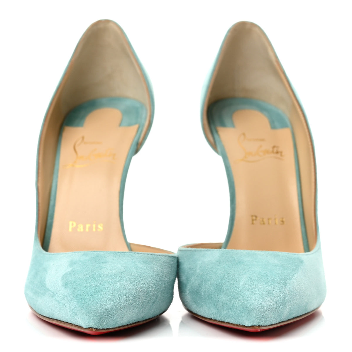 Christian Louboutin Suede Iriza 100 Pumps 37.5 Turquoise 3 of 9