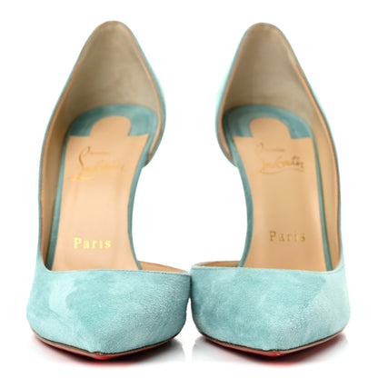 Christian Louboutin Suede Iriza 100 Pumps 37.5 Turquoise 3 of 9