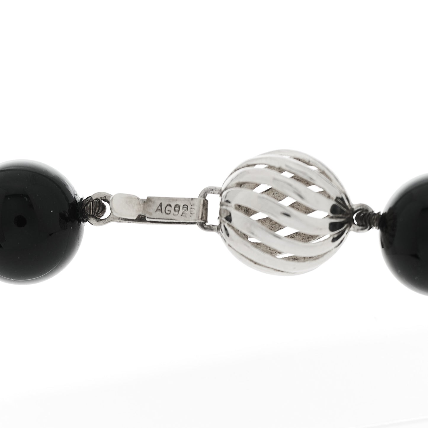 Sterling Silver Black Onyx 10mm Paloma Picasso Bead Necklace