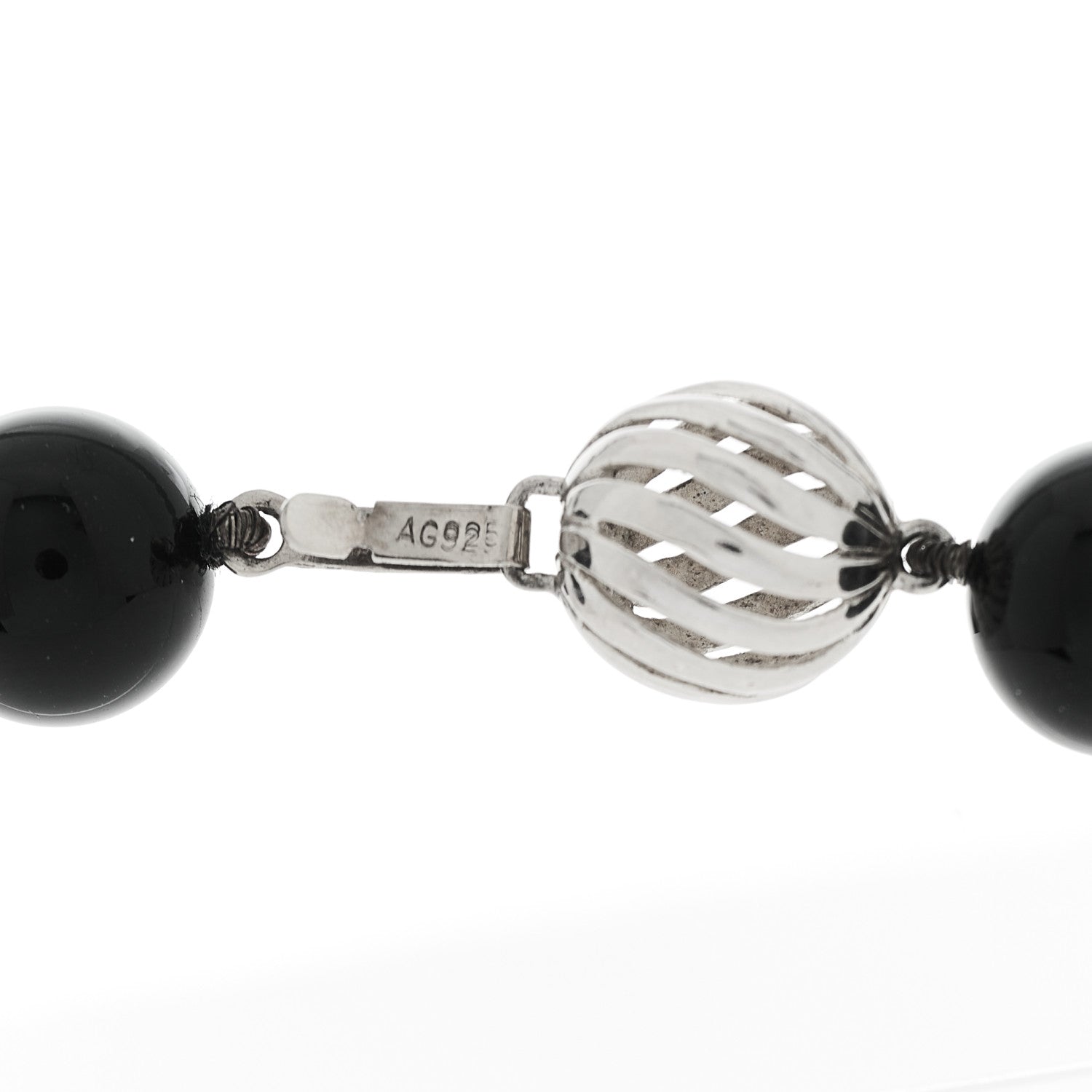 Tiffany Sterling Silver Black Onyx 10mm Paloma Picasso Bead Necklace 6 of 6