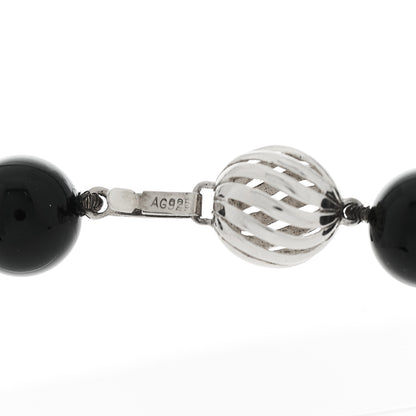 Tiffany Sterling Silver Black Onyx 10mm Paloma Picasso Bead Necklace 6 of 6