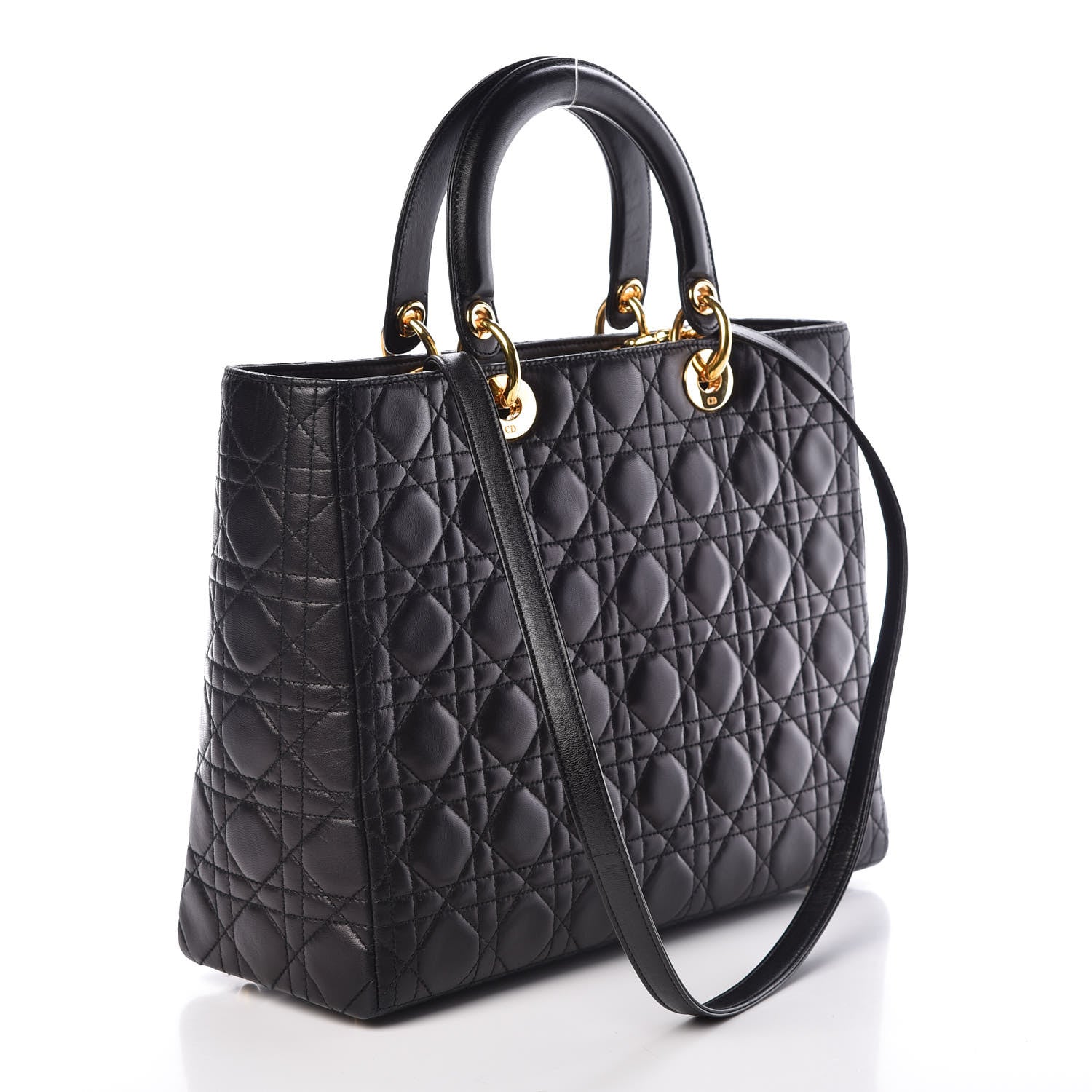 Christian Dior Lambskin Cannage Large Lady Dior Black 3 of 18