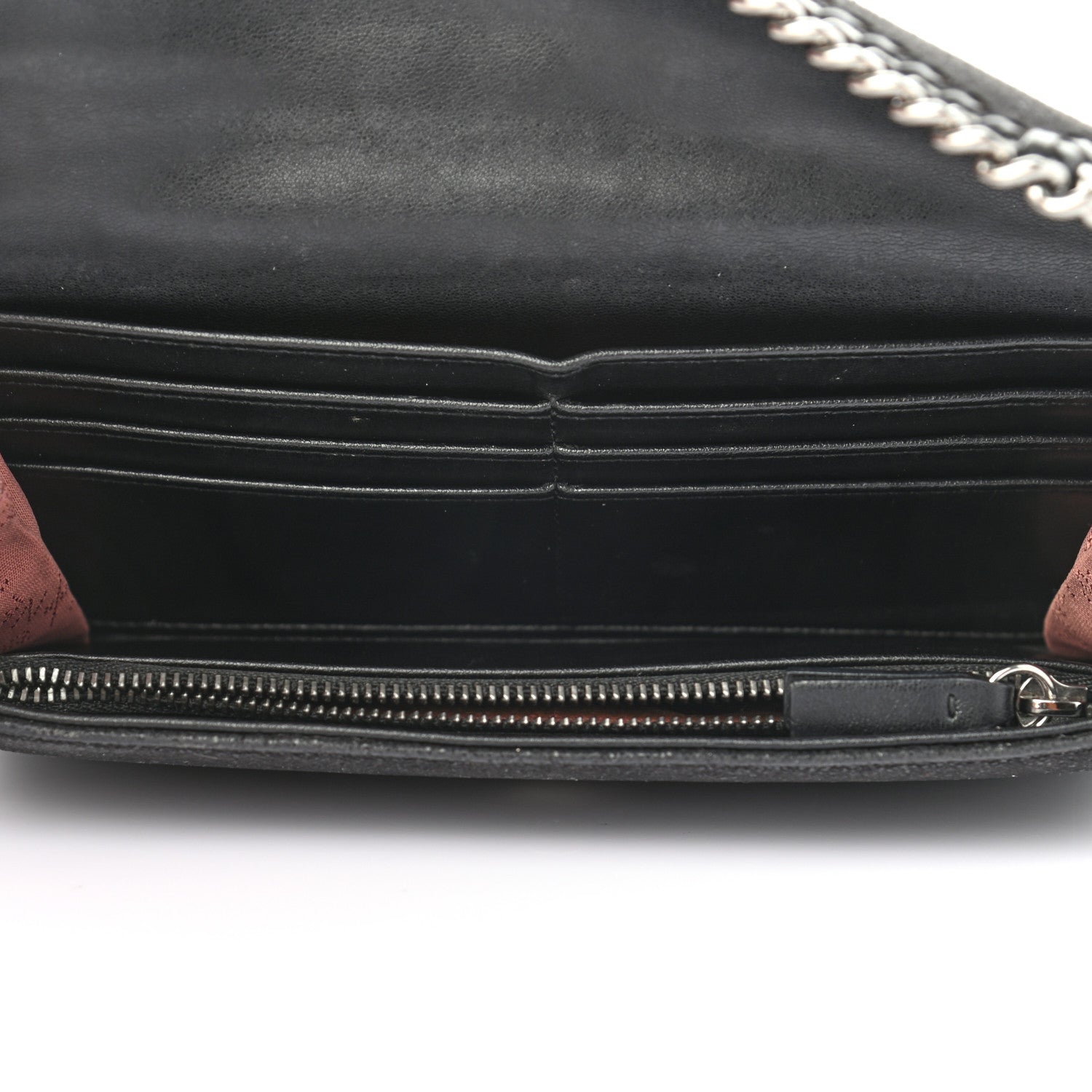 Stella McCartney Shaggy Deer Falabella Flap Wallet Black 5 of 8