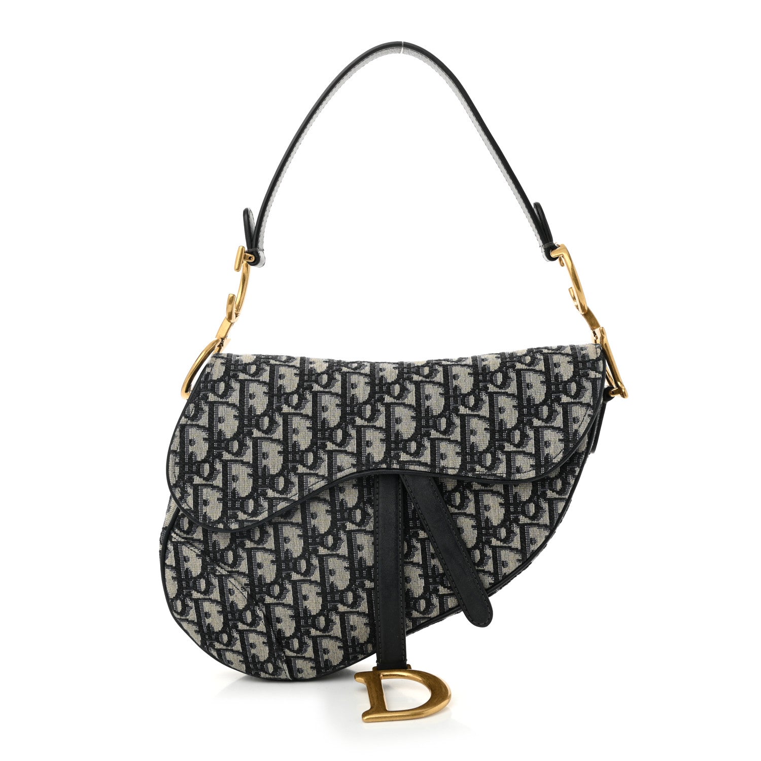 Christian Dior Oblique Saddle Bag Blue 1 of 10