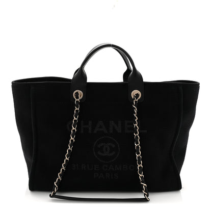 Chanel Mixed Fibers Medium Deauville Tote Black 1 of 12