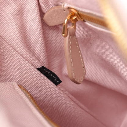 Prada Wicker Canvas Tote Pink 9 of 10