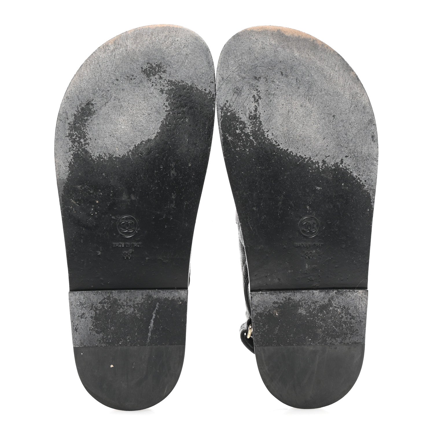 Chanel Grained Calfskin Velcro Dad Sandals 38 Black 6 of 10