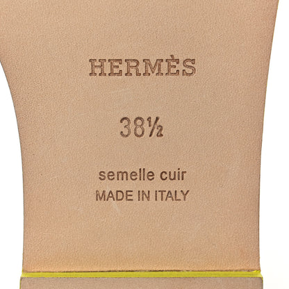 Hermes Epsom Oran Sandals 38.5 Jaune Pollen 6 of 9